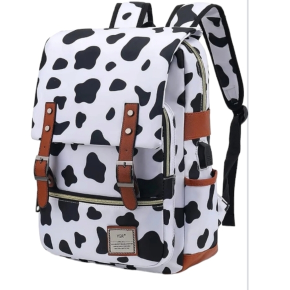 YGR school business travel backpack  cow print new - Picture 1 of 15